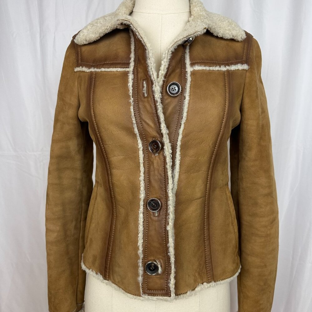 Brand New Gucci Suede Leather Shearling Jacket Size 38 - Picture 3 of 11